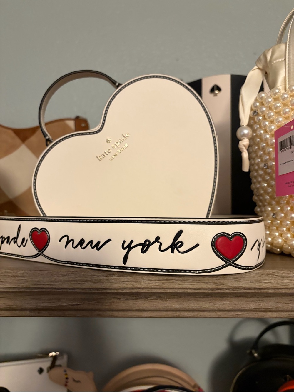kate spade Heart Crossbody Bag with Red Heart Strap